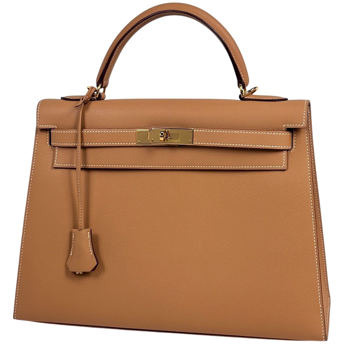 エルメス HERMES ケリー32 外縫い 2WAY ハンドバッグ ヴォーエプソン ブラウン □H レディース 【中古】