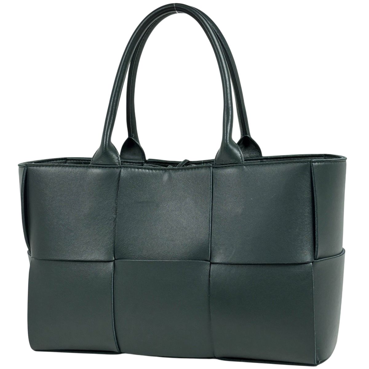 ボッテガヴェネタ BOTTEGAVENETA アルコ トートバッグ マキシイントレチャート レザー グリーン レディース 【中古】