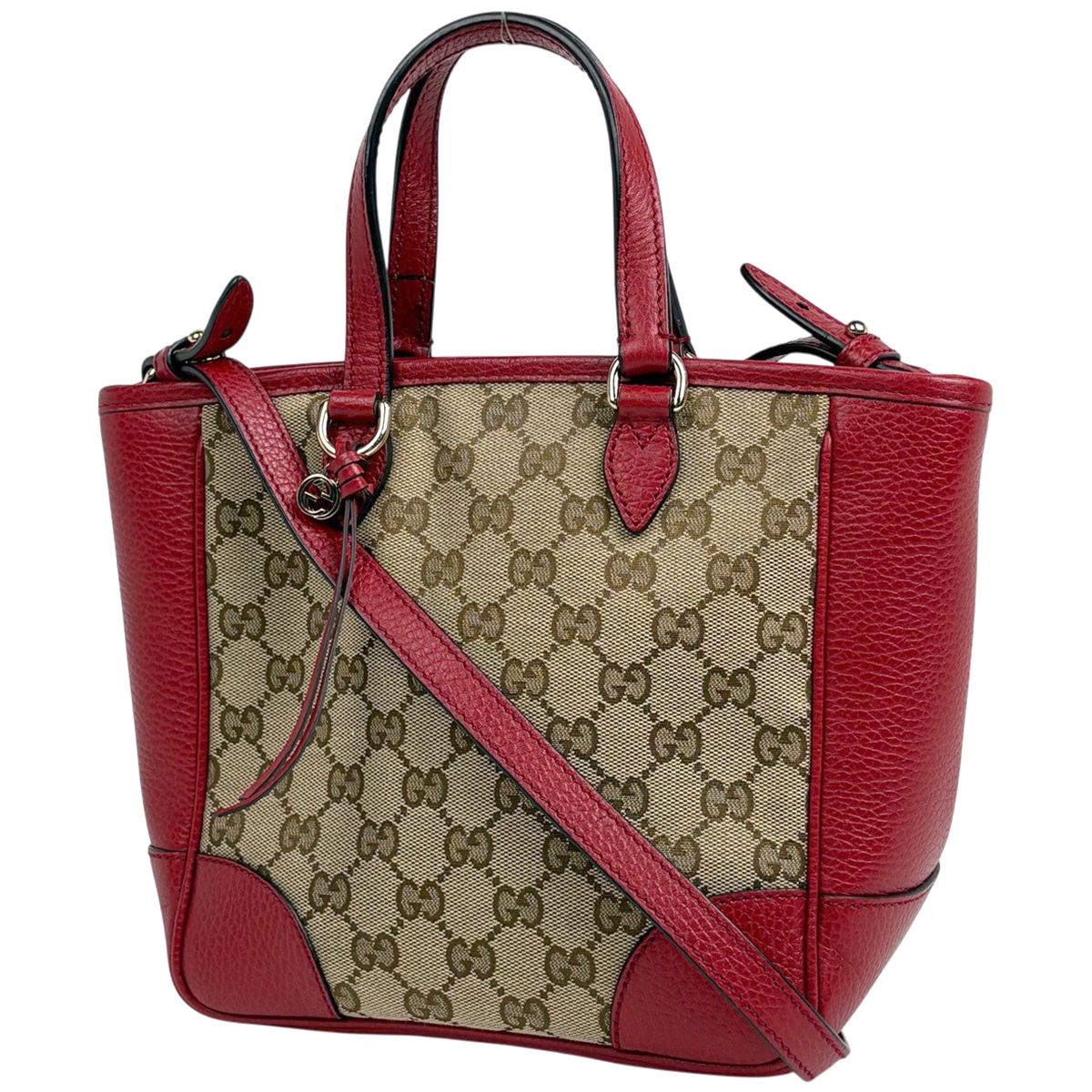 グッチ GUCCI GG柄 ハンドバッグ 2WAY GGキャンバス レッド ベージュ 