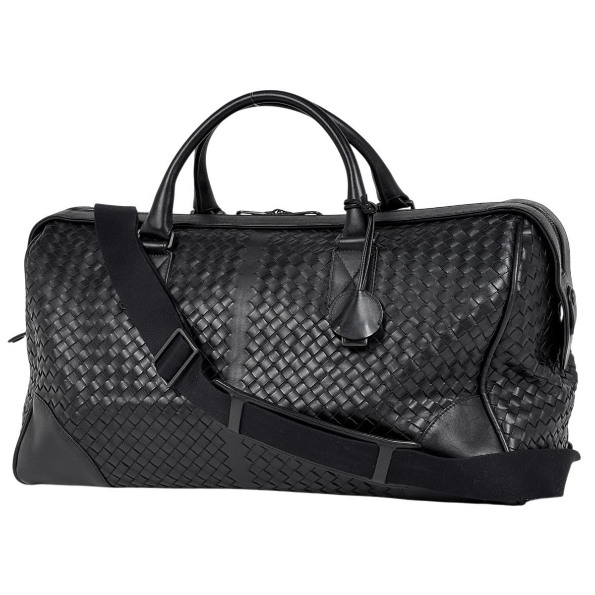 ボッテガヴェネタ BOTTEGAVENETA イントレチャート ボストンバッグ 2WAY レザー ブラック レディース 【中古】
