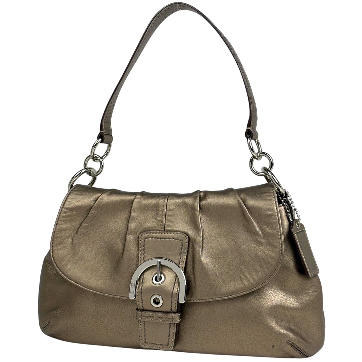 コーチ COACH ロゴ ショルダーバッグ レザー ゴールド F17217 レディース 【中古】