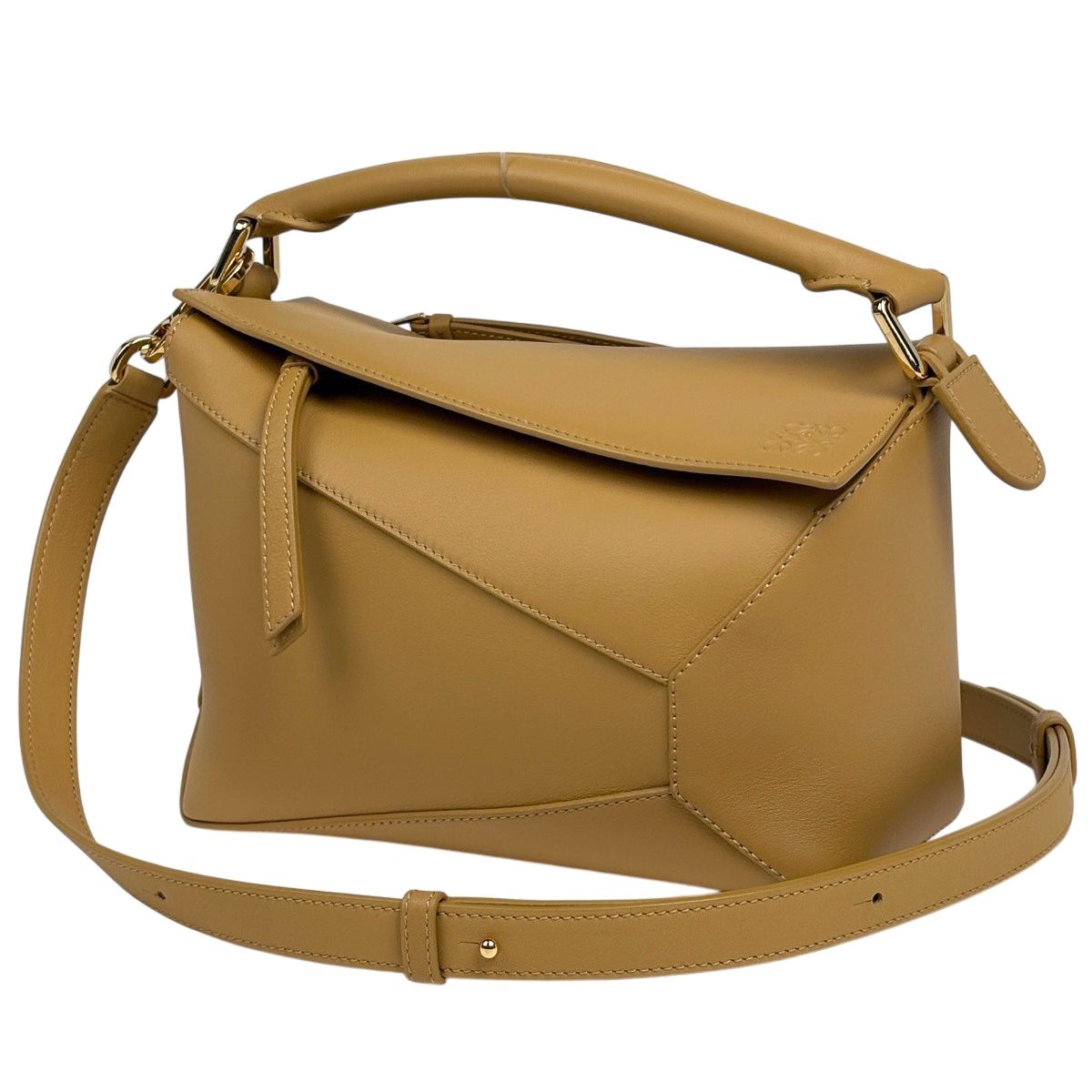 ロエベ LOEWE パズルバッグ スモール 2WAY ハンドバッグ レザー イエローベージュ レディース 【中古】