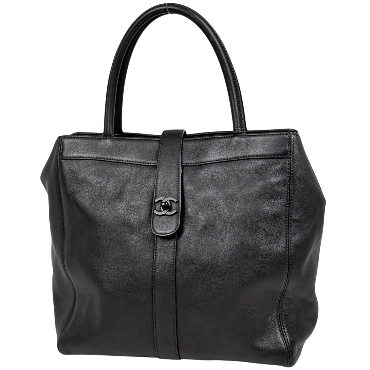 シャネル CHANEL ココマーク トートバッグ レザー ブラック レディース 【中古】