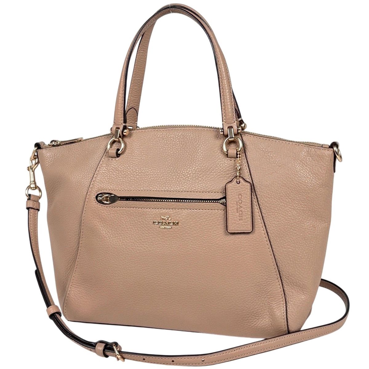 コーチ COACH プレーリー サッチェル ハンドバッグ 2WAY レザー ベージュ 79997 レディース 【中古】