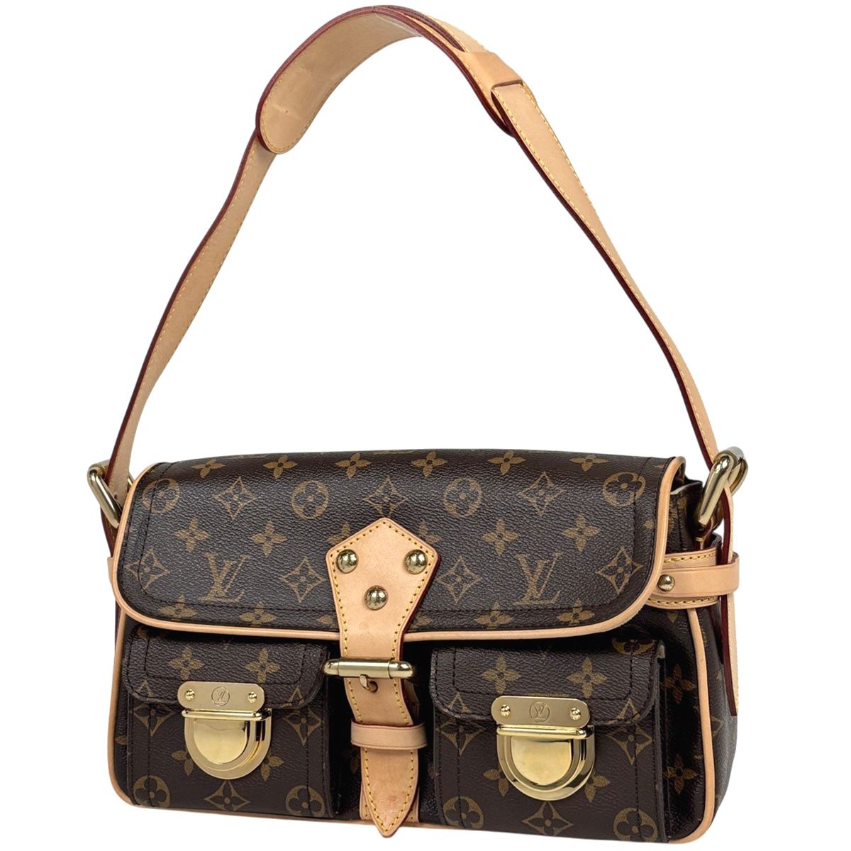 ルイ・ヴィトン Louis Vuitton ハドソン ワンショルダー 肩掛け ショルダーバッグ モノグラム ブラウン M40027 レディース 【中古】