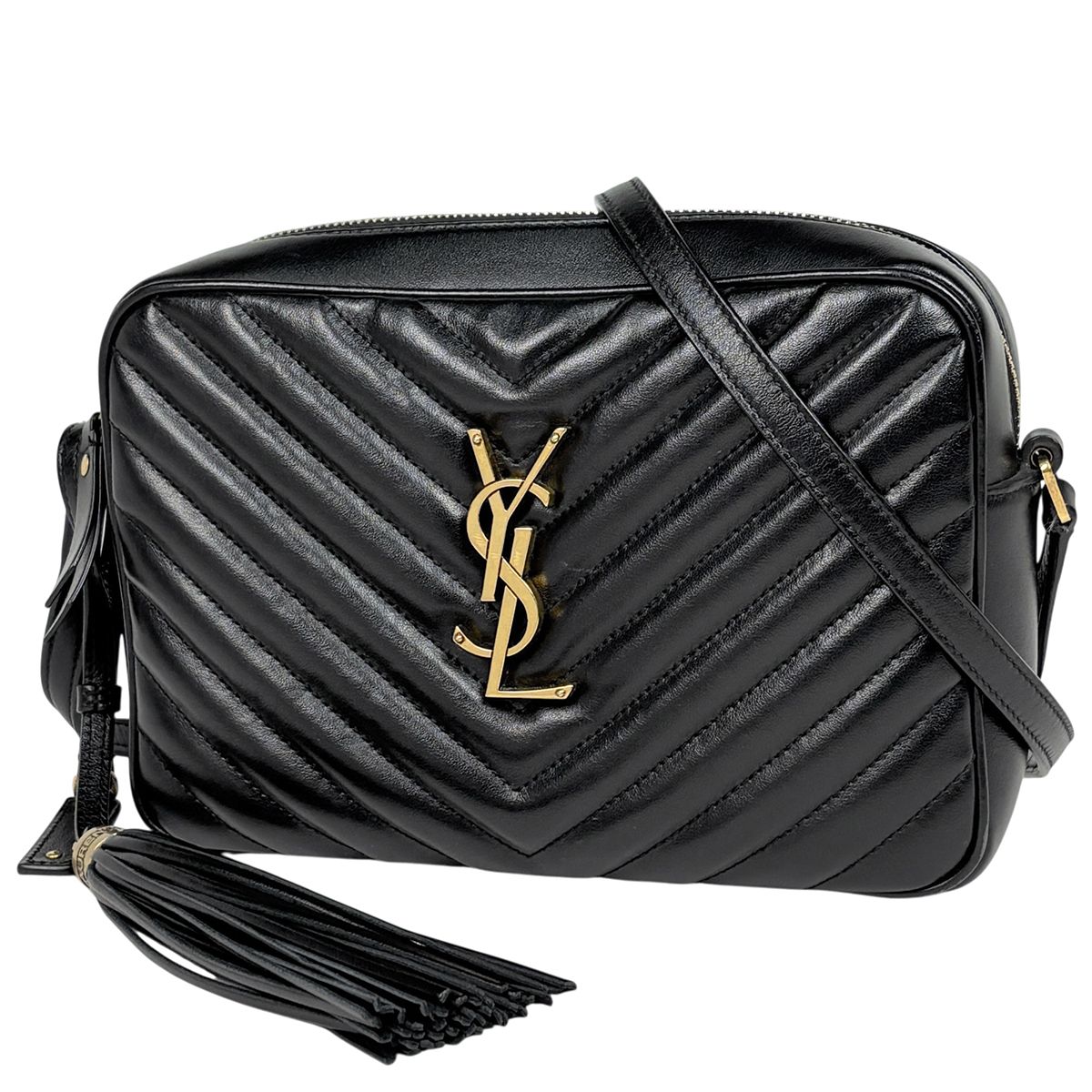 サンローランパリ SAINT LAURENT PARIS ルー カメラバッグ ショルダーバッグ レザー ブラック 574494 レディース 【中古】