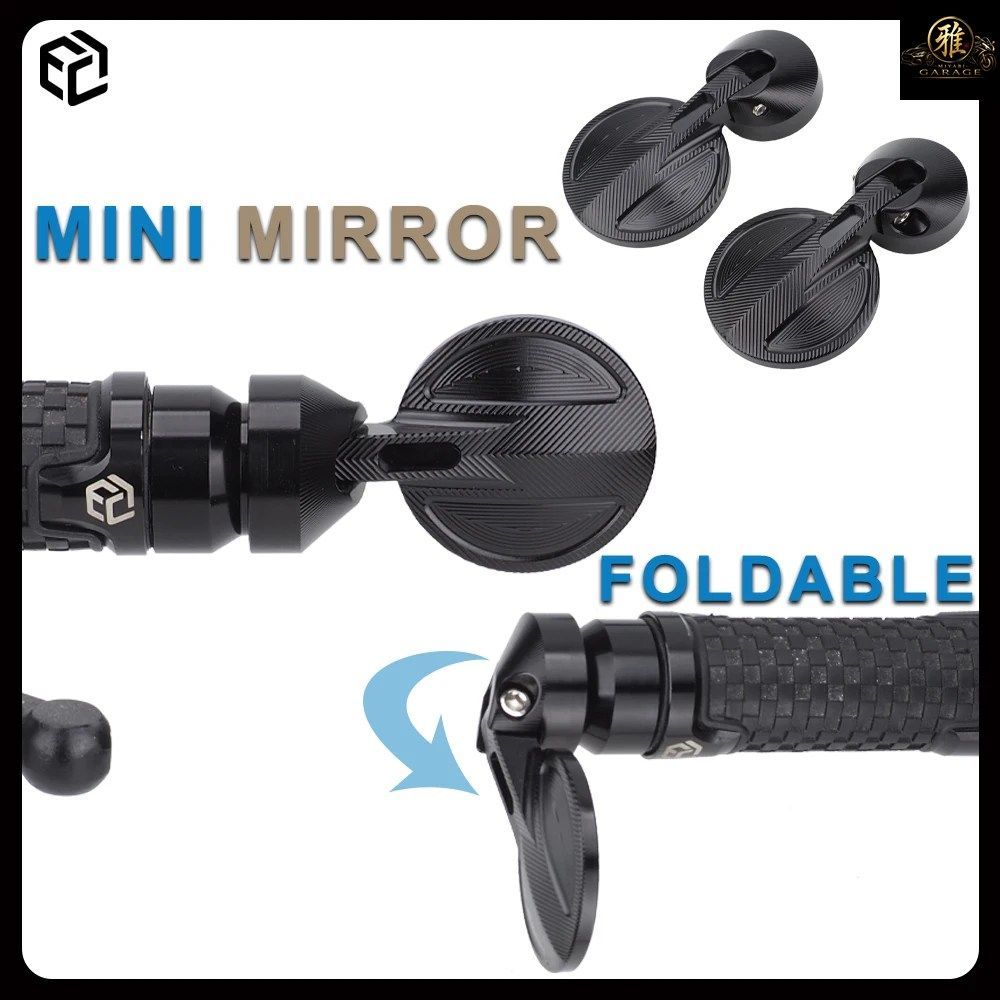 13mm～19mm 補助ミラー ミラー補助装置 折りたたみ式 ミニハンドルバーミラー サイドミラー オートバイ用