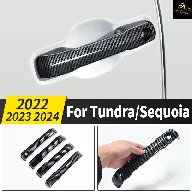 外側ドアハンドル装飾ステッカー 2022 2023 2024 トヨタ タンドラ セコイア エクステリア チューニング