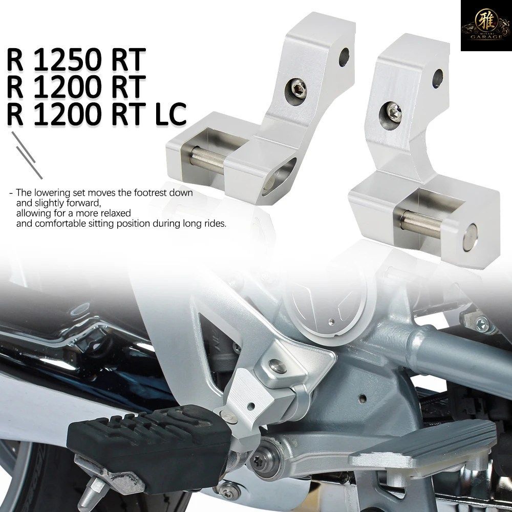 R 1200 1250 RT モーターサイクル フットペグ ローダウンキット パッセンジャー フットレスト BMW R1200RT 2005-2013 R1200RT LC 2014 - 20