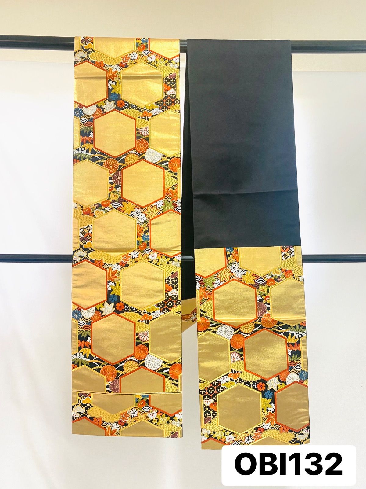 袋帯　螺鈿　壺　亀甲模様　花模様　着物　113tz 袋帯 螺鈿 壺 亀甲模様 花模様 着物 113tz 【公式通販】