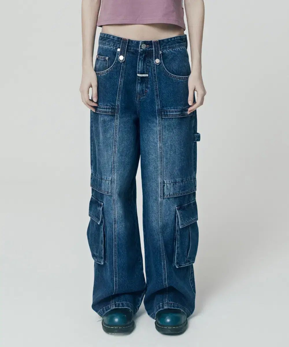 ヴァイナルハウス HARDTACK WIDE DENIM PANTS BLUE S