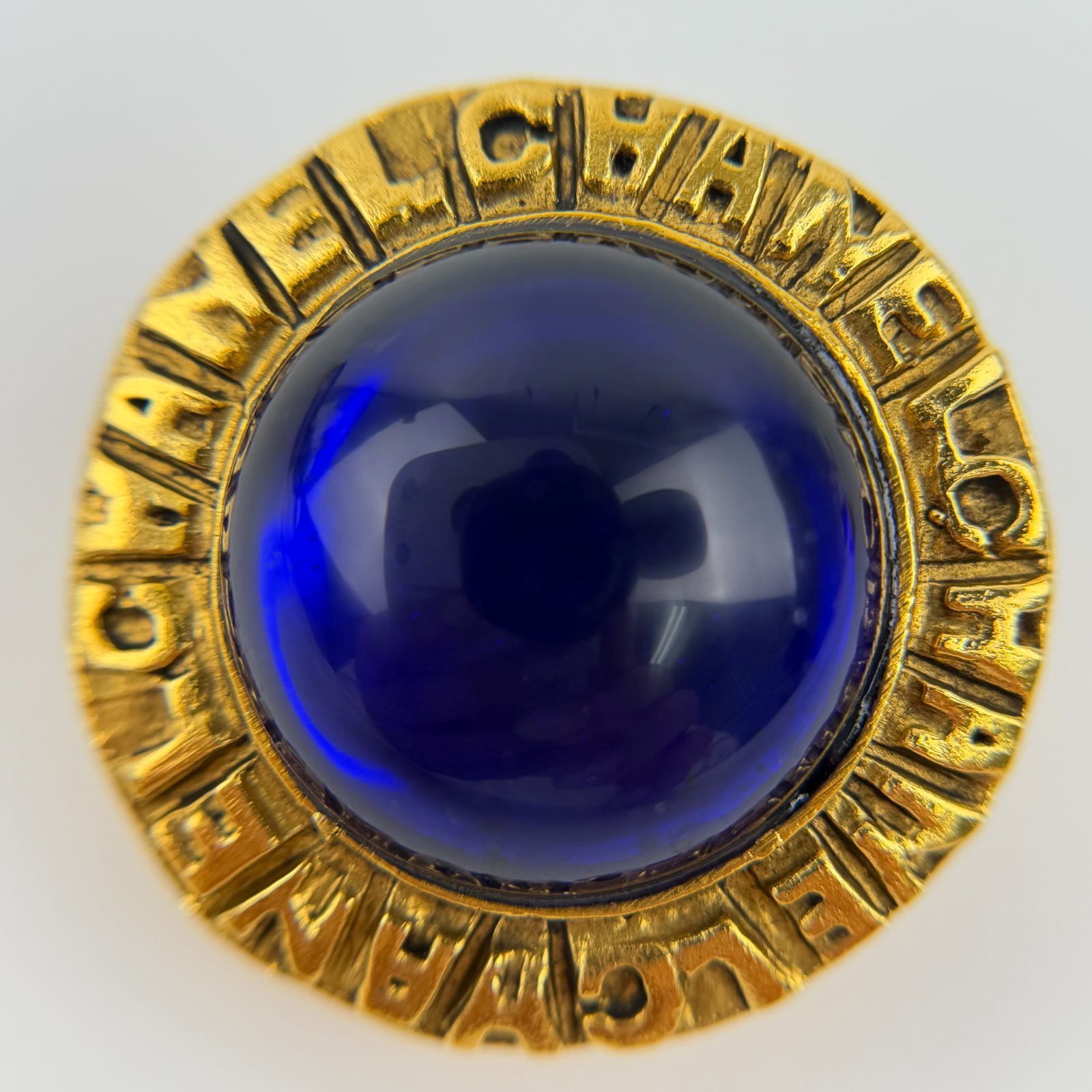 中古】CHANEL シャネル イヤリング メッキ ブルー ゴールド 8327 