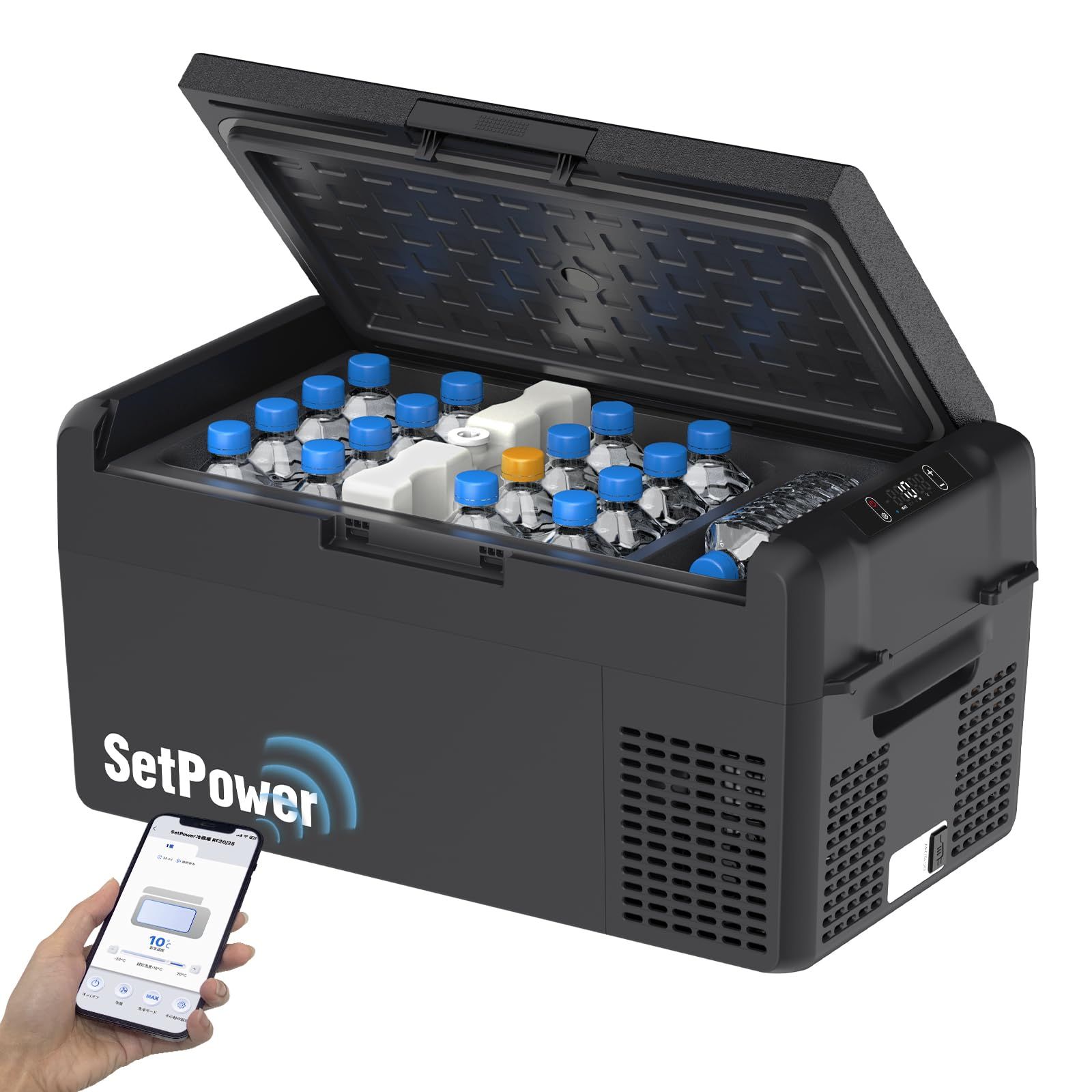 Setpower RF20 車載冷蔵庫 2室【内蔵製氷皿 50時間持続保冷】20L