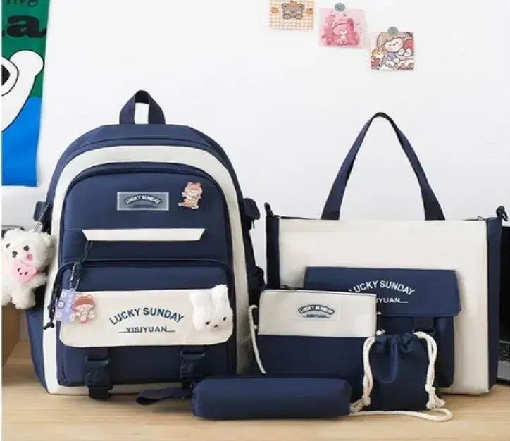 学生新学期 本 サブバッグ セット ユニセックス サブバッグ セット 軽量 本 5点 セット