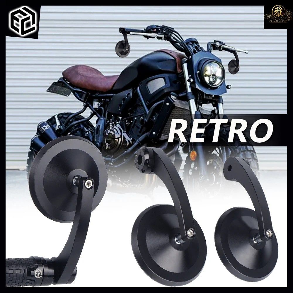 XSR700 オートバイ レトロ バーエンドミラー ビンテージ ハンドルミラー ヤマハ XSR900 XV950 BOLT950