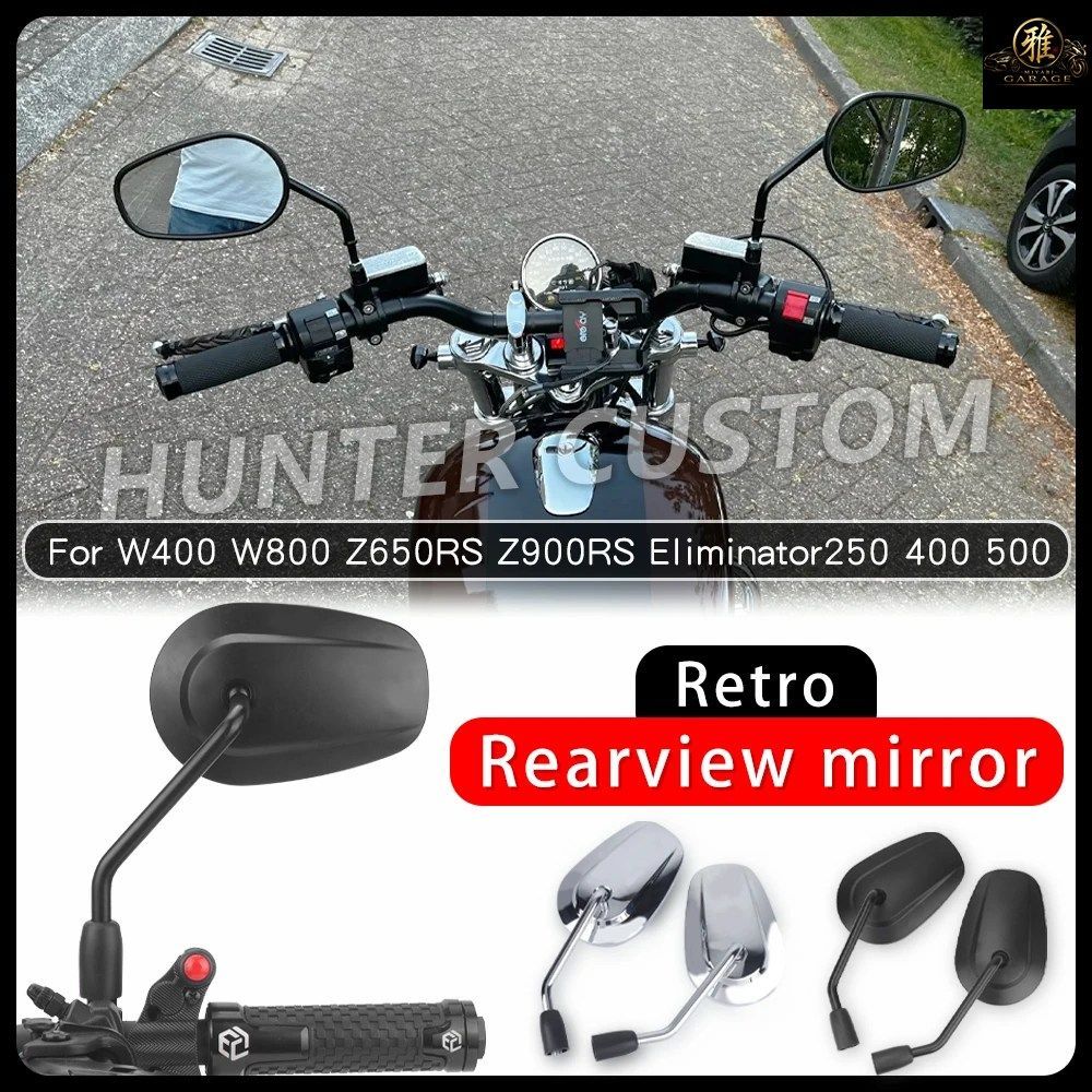 レトロスタイルのオートバイ用ミラー カワサキ Z900RS W400 W800 ELIMINATOR250 500/SE ハンドルバーミラー