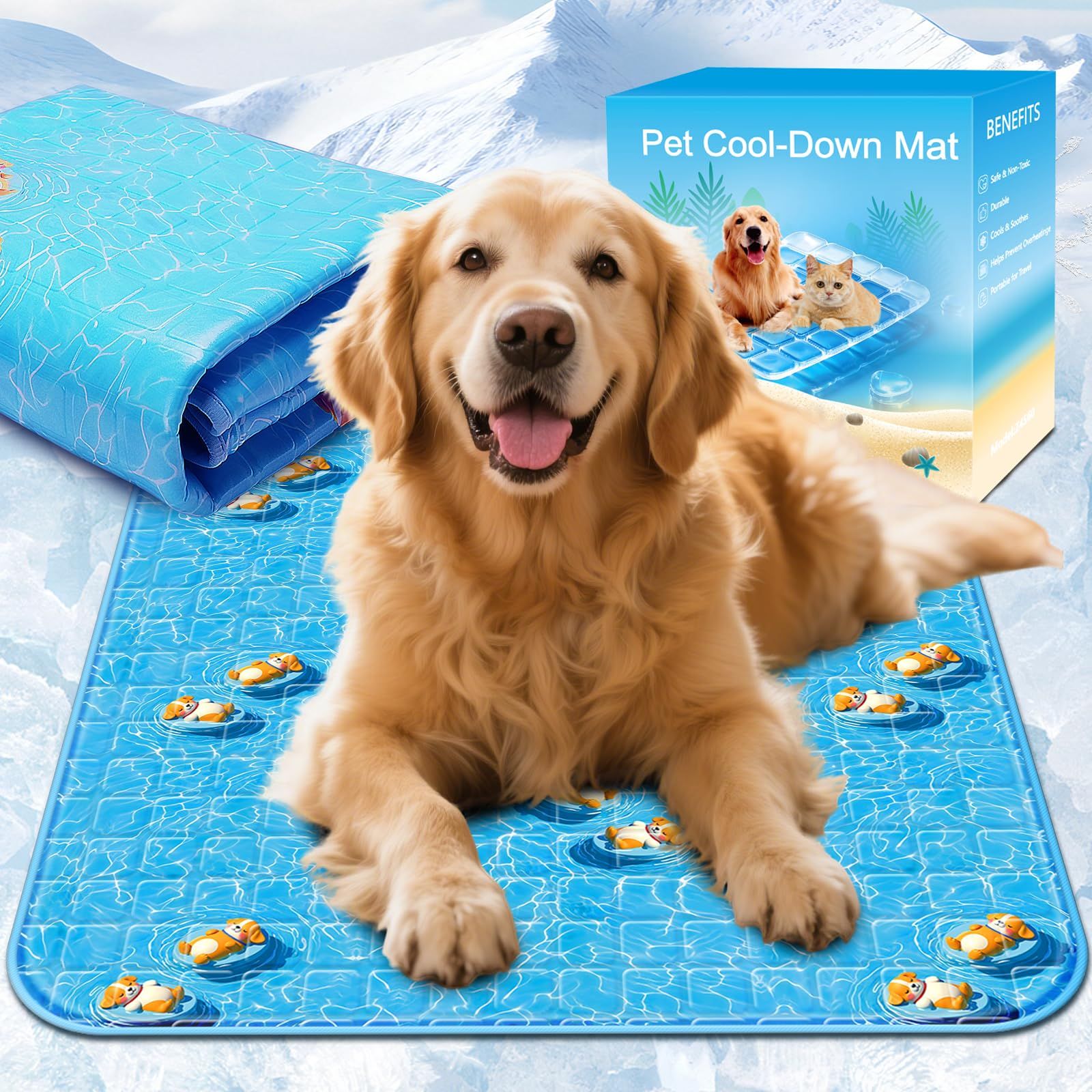 ペット ひんやりマット 犬 猫 冷却マット ペットクール 90×110CM【-10℃夏用独創デザイン 即冷】 冷感マット 犬 暑さ対策 夏用マット 冷感ジェルマット ペット クールマット 犬 ひんやりシート ペットマット 冷感 【耐噛み 漏れ 78c68659