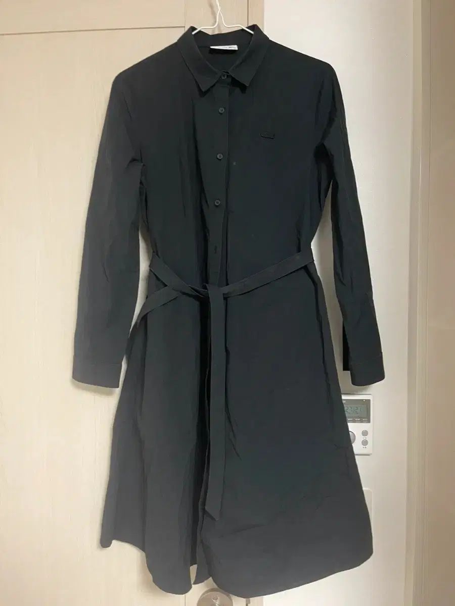 ラコステ ブラック シャツ型 ロング ワンピース