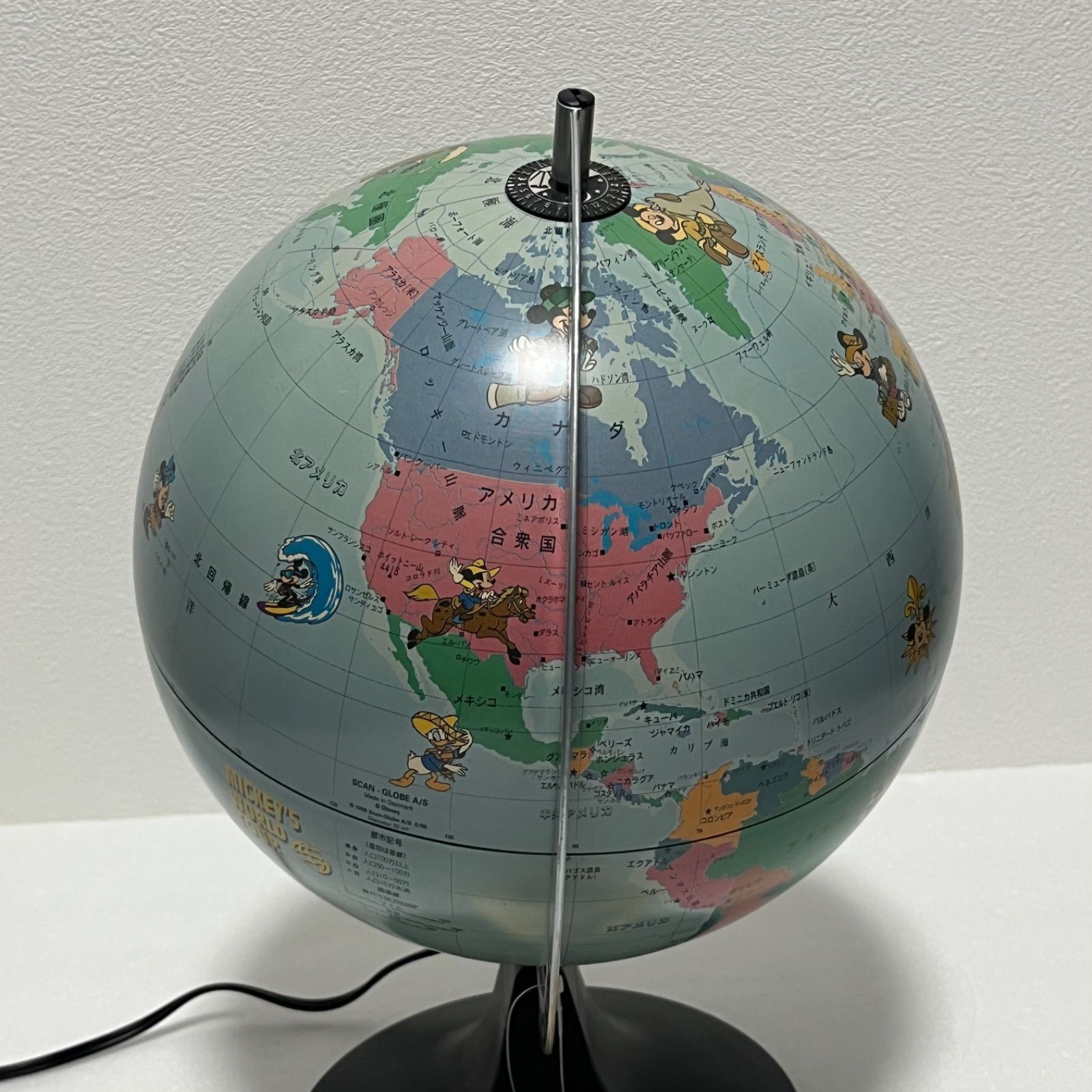 ◼︎美品◼︎【ディズニーキャラクター地球儀】ミッキーの世界旅行