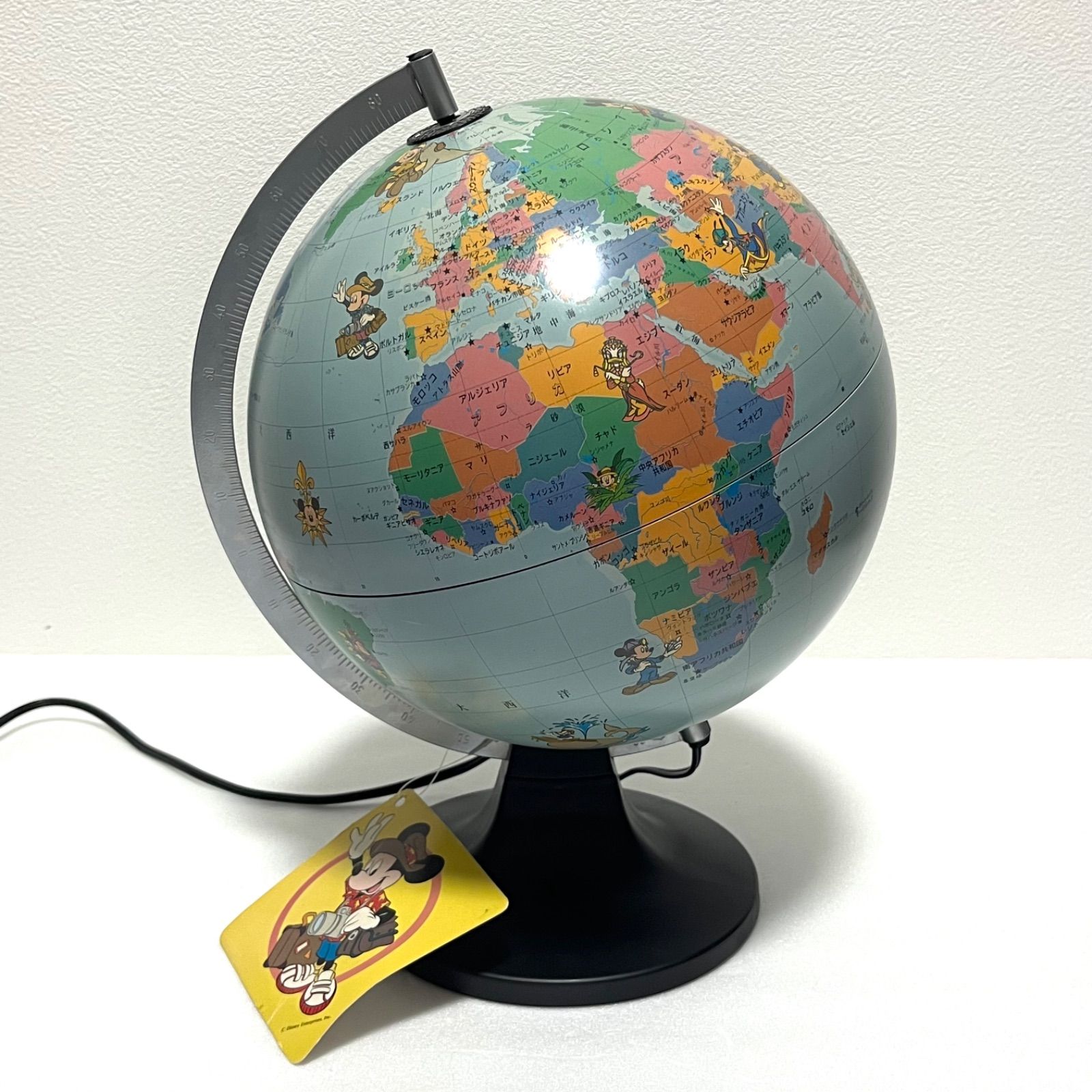 ◼︎美品◼︎【ディズニーキャラクター地球儀】ミッキーの世界旅行