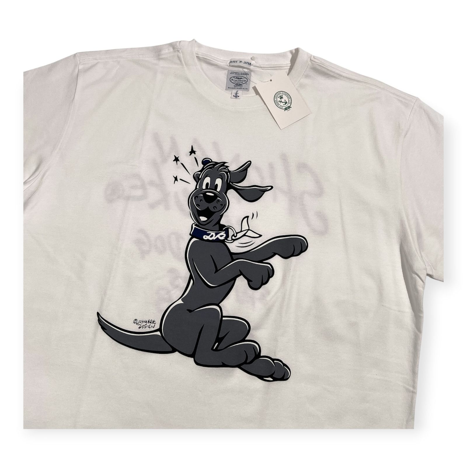 未使用品 Boat House ボートハウス Shonan Duke ショーナンデューク ドッグ プリント 半袖Tシャツ サイズ 5 /ホワイト/メンズ/日本製