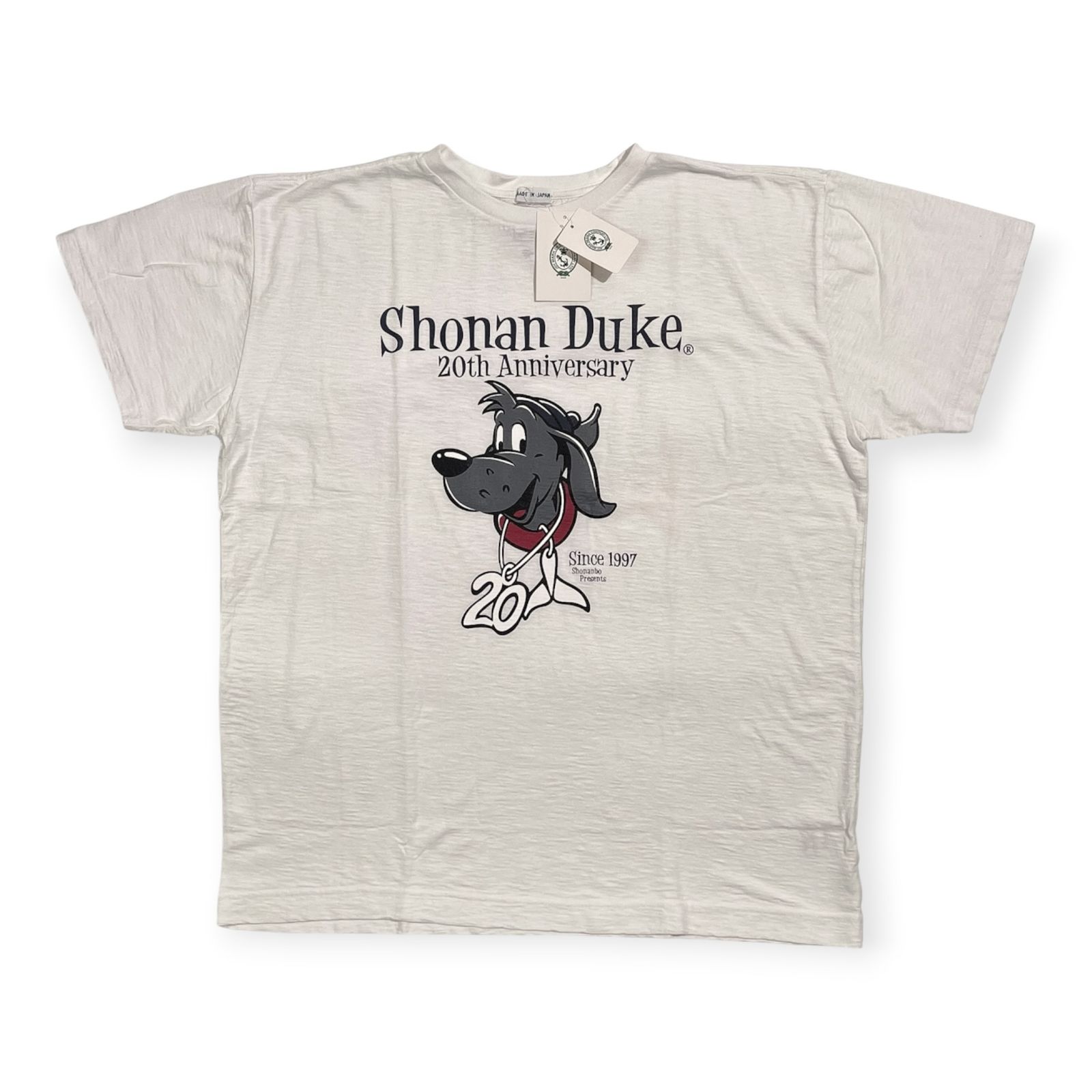 未使用品 Boat House ボートハウス Shonan Duke ショーナンデューク 20th ドッグ プリント 半袖Tシャツ サイズ 5/ホワイト/メンズ
