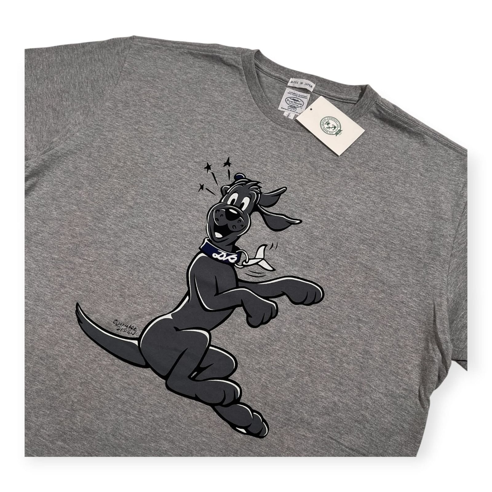 未使用品 Boat House ボートハウス Shonan Duke ショーナンデューク ドッグ プリント 半袖Tシャツ サイズ 5 /グレー/メンズ/日本製