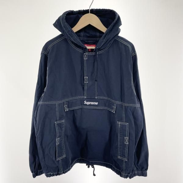 Supreme Contrast Stitch Twill Pullover サイズM ネイビー