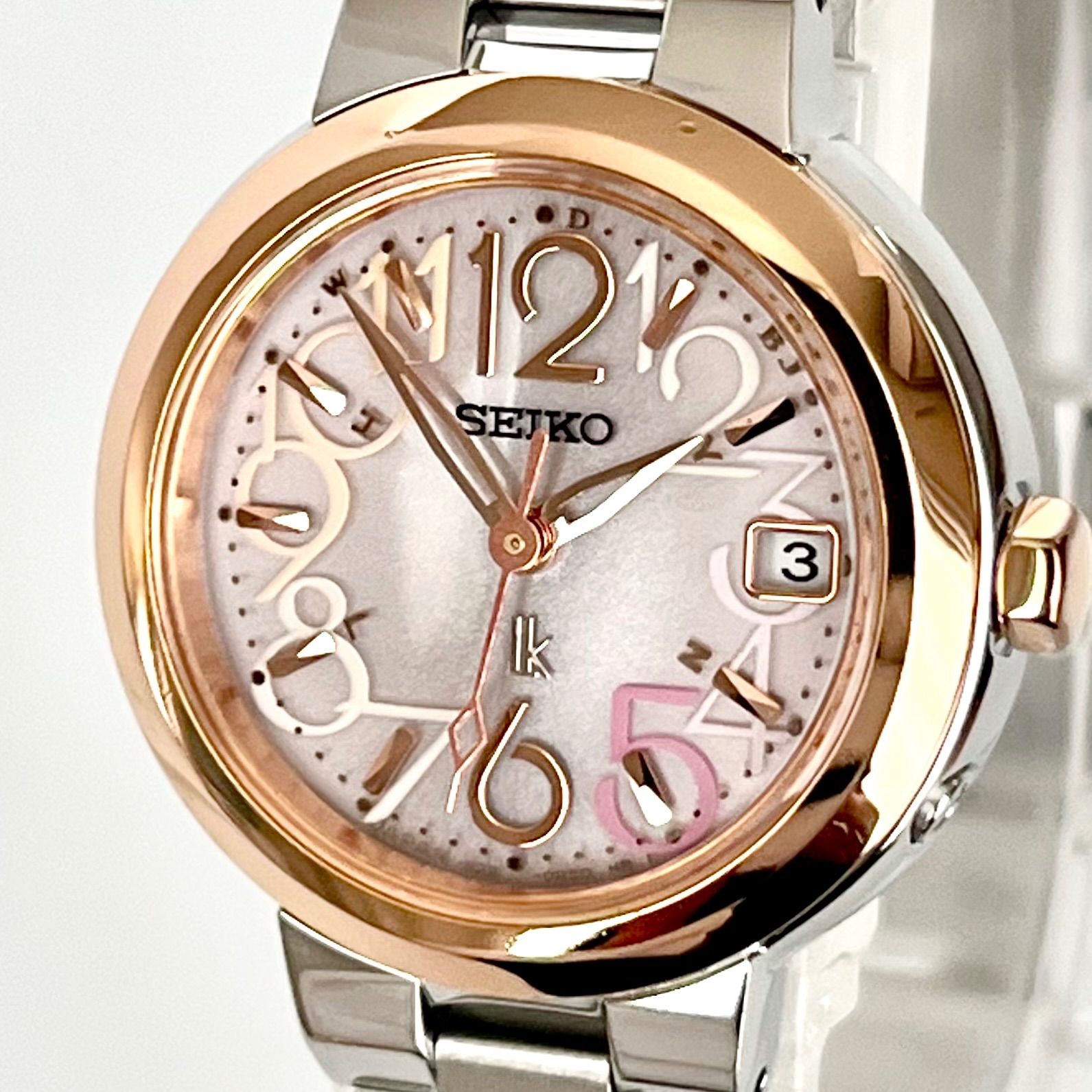 【セイコー ルキア レディース 腕時計 稼働 電波ソーラー 磨き済み】SEIKO LUKIA 美品 ゴールド