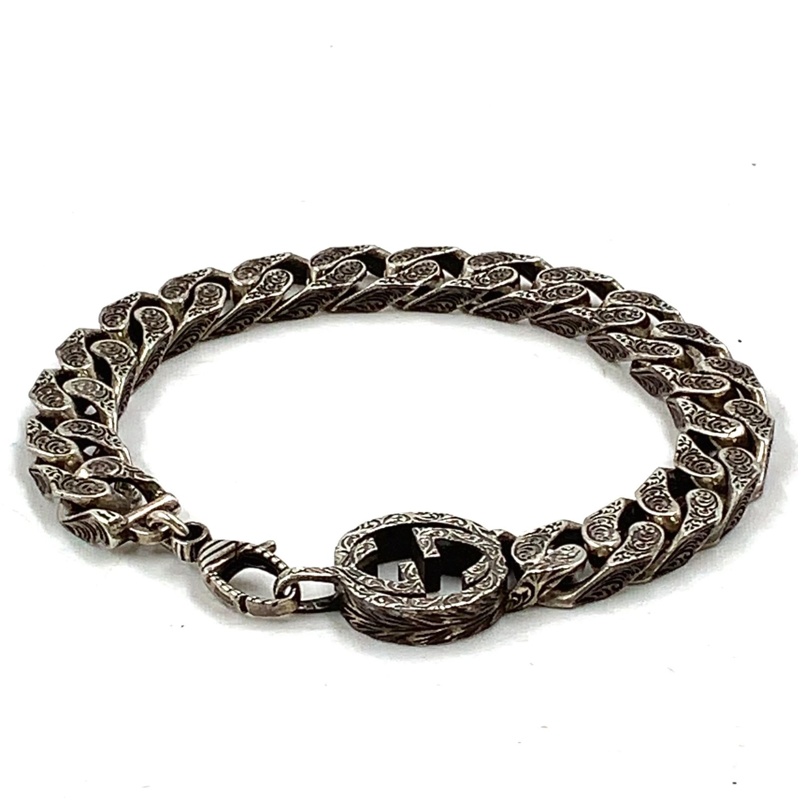 【新着】GUCCI インターロッキングG AG925 シルバー ブレスレット