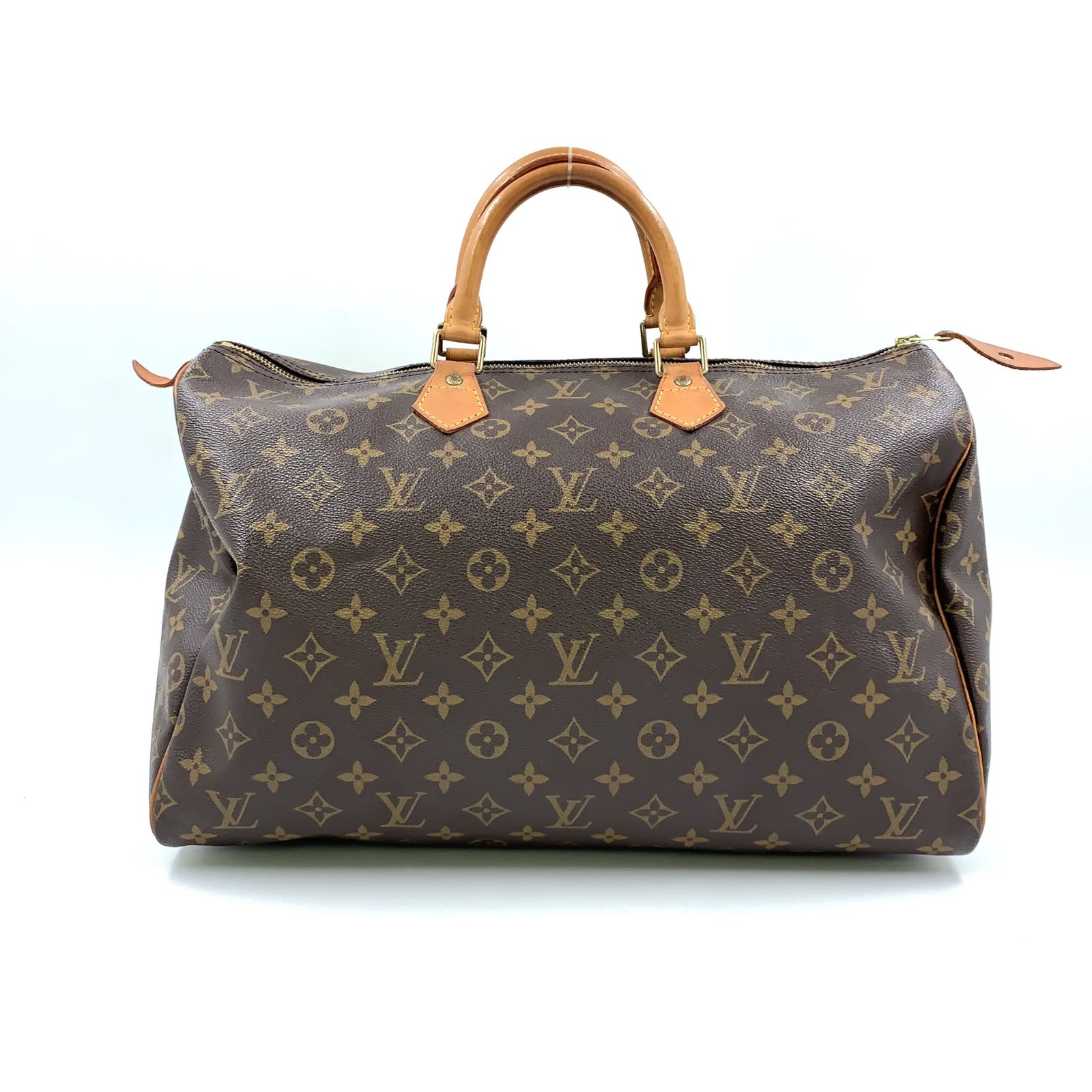【新着】LOUIS VUITTON スピーディ40 モノグラム モノグラム レザー×PVC ブラウン ハンドバッグ ゴールド M41522