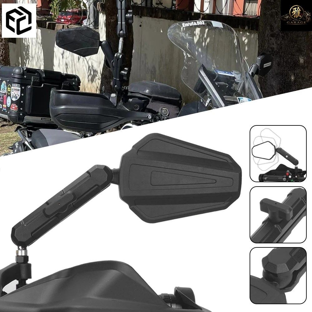 BMW R9T S1000 F 800 XR 用折りたたみ式アドベンチャーサイドミラー（西向きミラー）2個セット