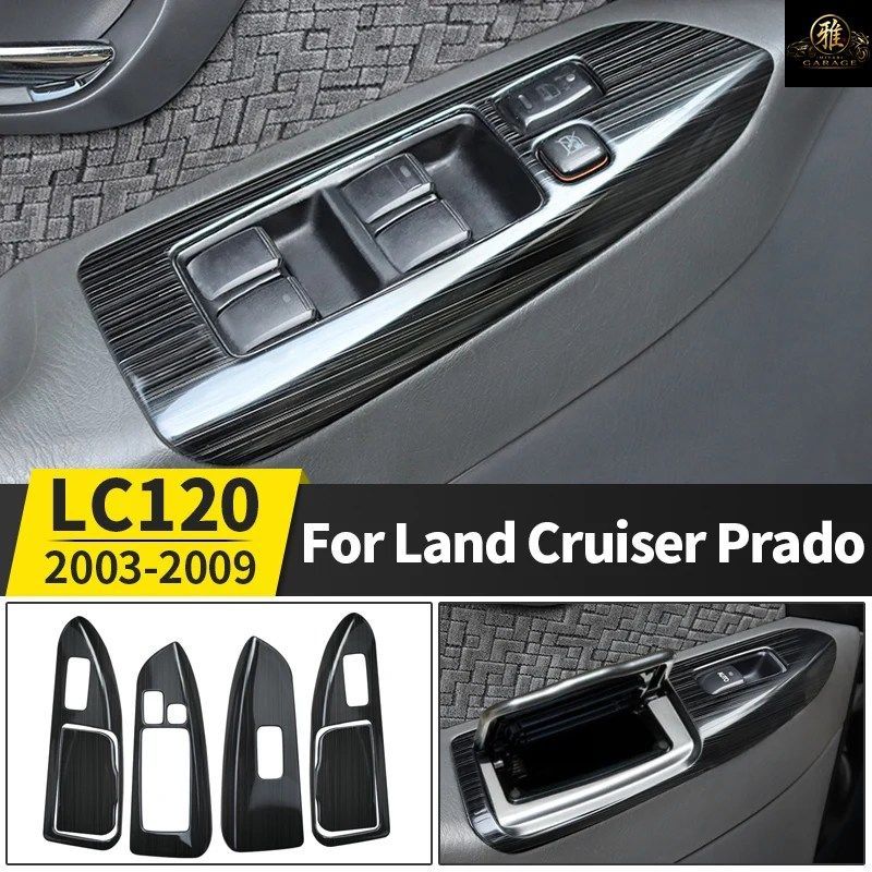 2003-2009 トヨタ ランドクルーザー プラド 120 改造ガラス コントロール ボタン パネル LC120 ドア ハンドル 傷防止 FJ120