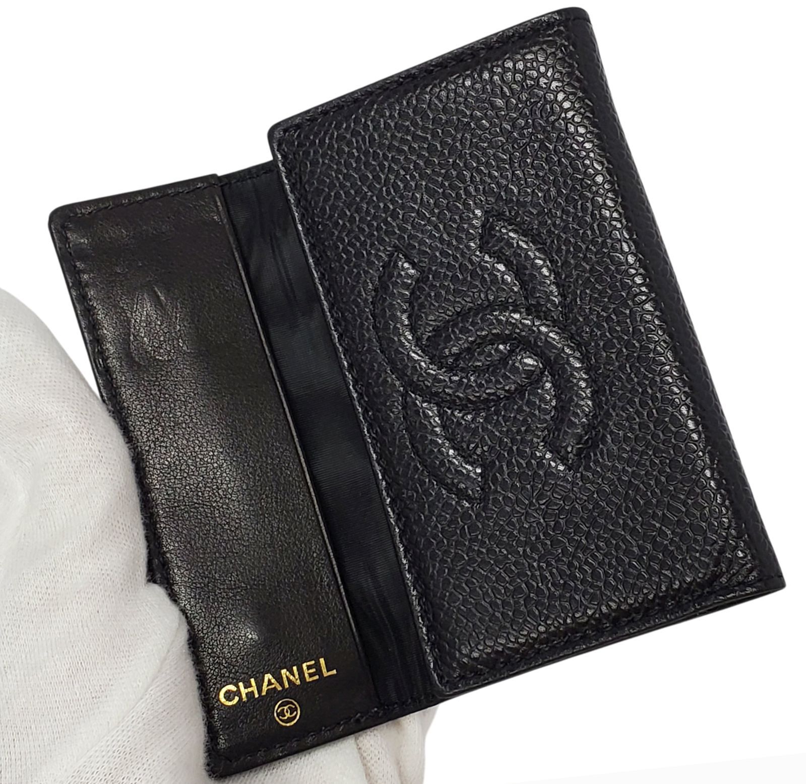 超極美品 CHANEL キャビアスキン 6連キーケース ブラック 極美品 CHANEL シャネル キャビアスキン 6連キーケース ココ ブラック