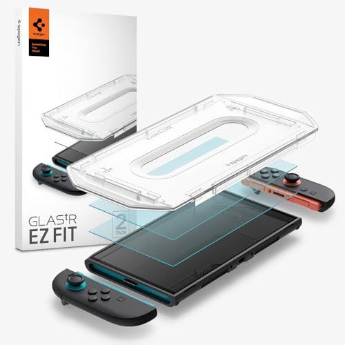 Spigen Switch 2 保護フィルム 貼り付けキット付き 9H硬度強化ガラス スイッチ2 ドック対応 2枚入 ナノコーティング EZ Fit AGL10156e f1c7ea47