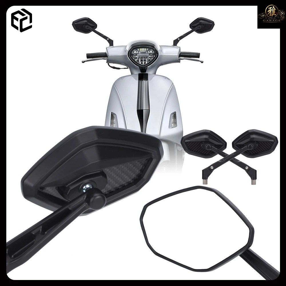 KYMCO FIDDLE 50 / III 125 / ELECTRIC / X150 / DESERT EDITION / ARCTIC PRO カーボンファイバー モーターサイクルミラー
