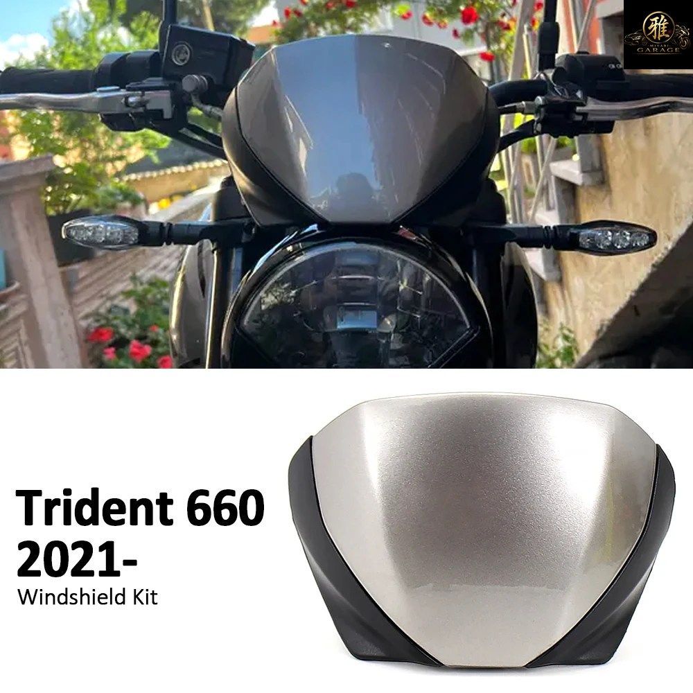 ベリーパンプロテクター TRIDENT660 2021-2024 フロントガラス ウインドスクリーン / 下部エンジンシャーシガード スキッドプレート スポイ