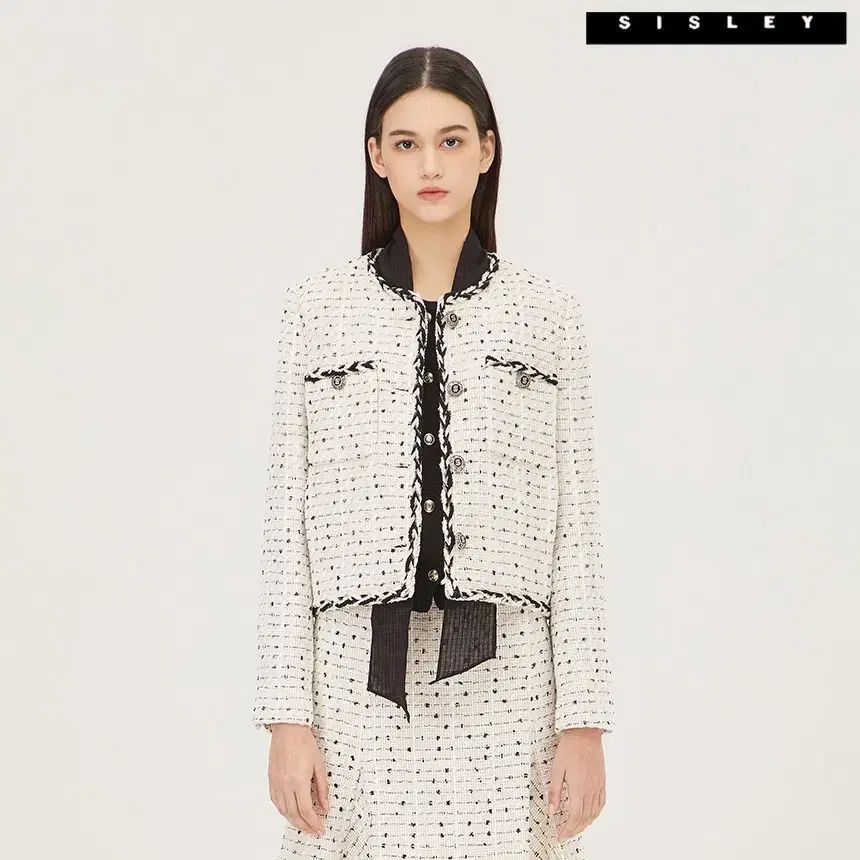 シスレー(SISLEY) 24年 ダリア ツイード ジャケット バラ