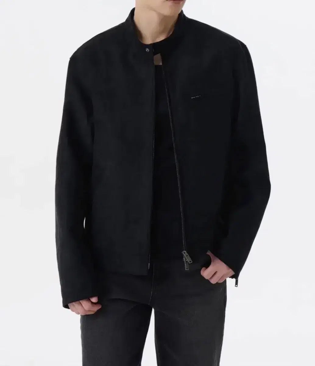 (2XL) ムシンサスタンダード シンセティック スウェード レーサー ジャケット ブラック