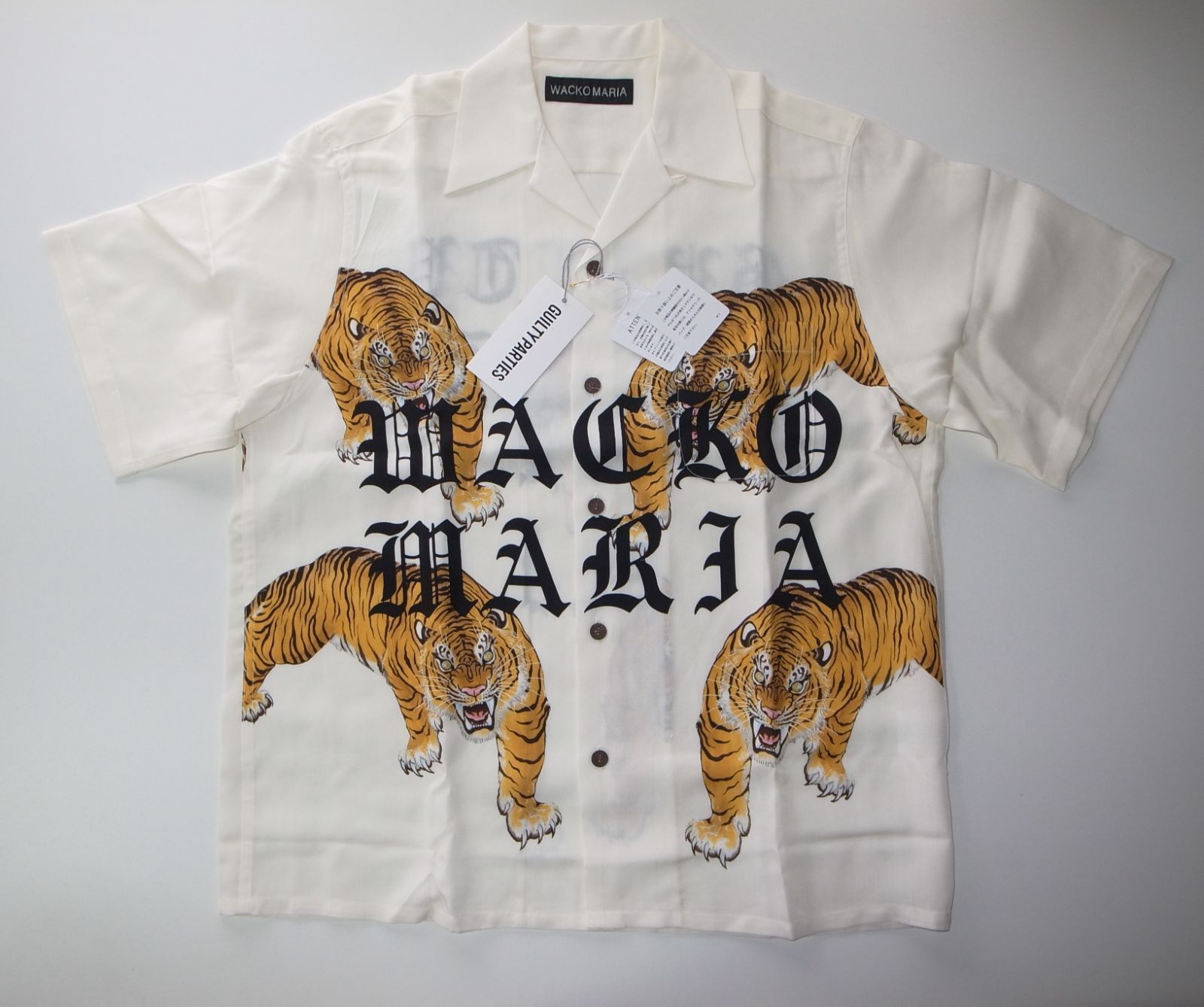 ワコマリア TIM LEHI ハワイアンシャツ sizeS white