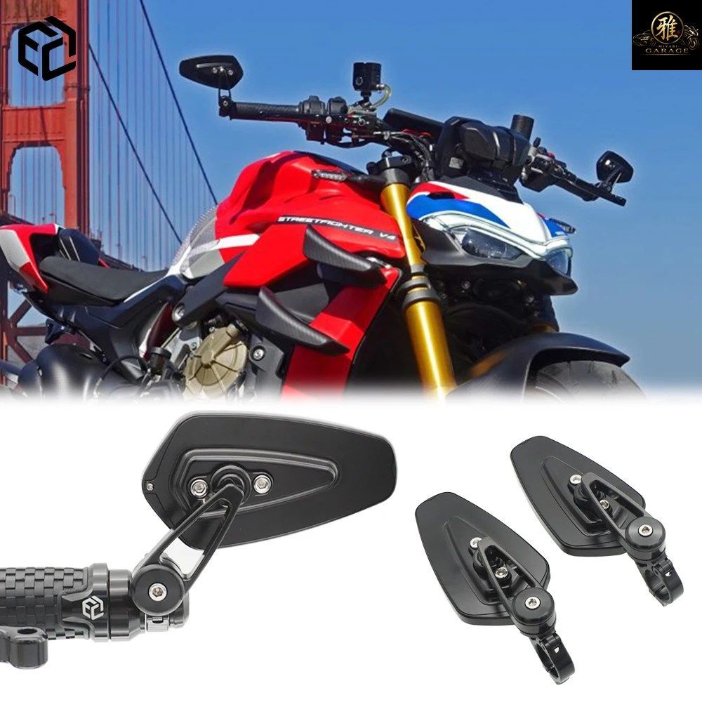 オートバイ用ハンドルバーミラー 22mm DUCATI PANIGALE STREETFIGHTER V4 1098 MONSTER 821 DIAVEL 1200 1260 SCRAMBLER 800