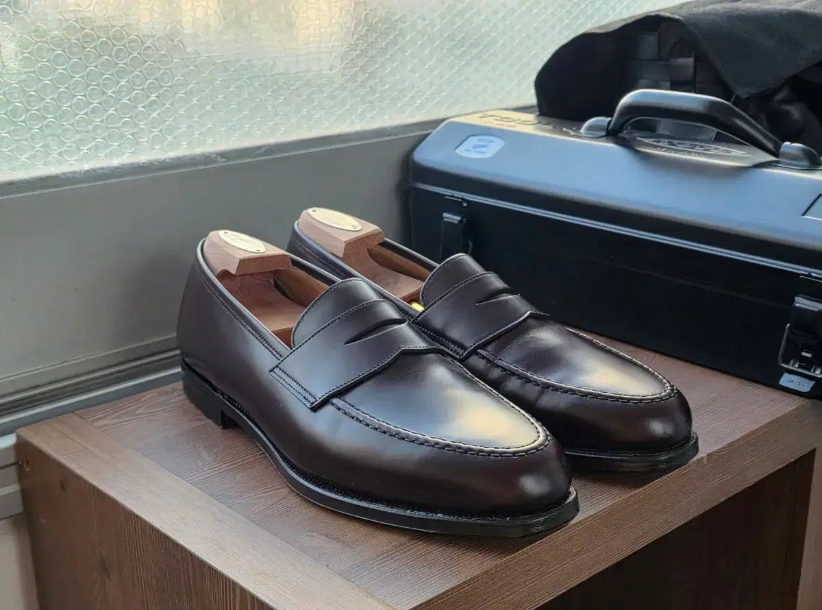 (9e)Crockett&Jones(クロケット&ジョーンズ) ボストン バーガンディ カーフ