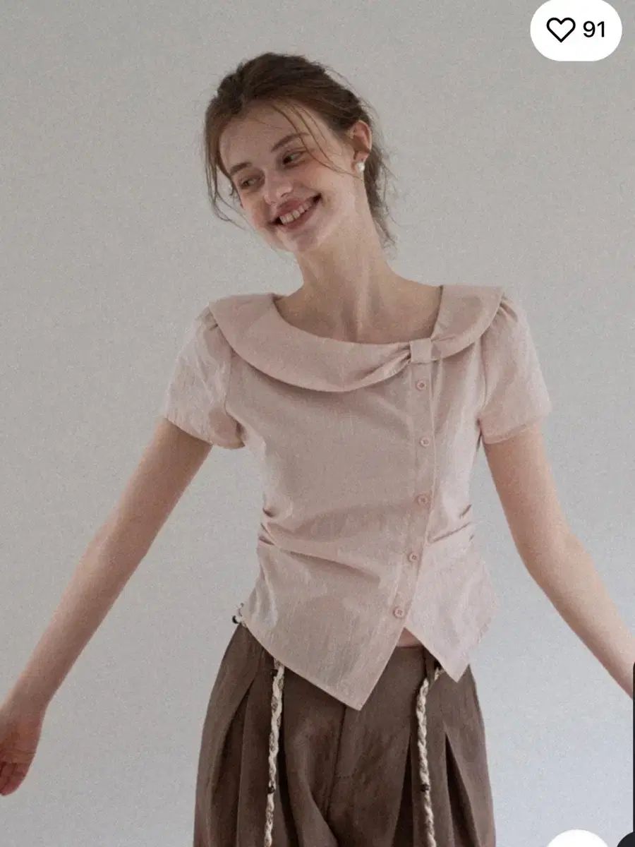 ピンク色 ピーターパン カラーネック 半袖 ブラウス s m/MIXXO ミッソ 8seconds エイトセカンズ ZARA ザラ H&M エイチ・アンド・エム