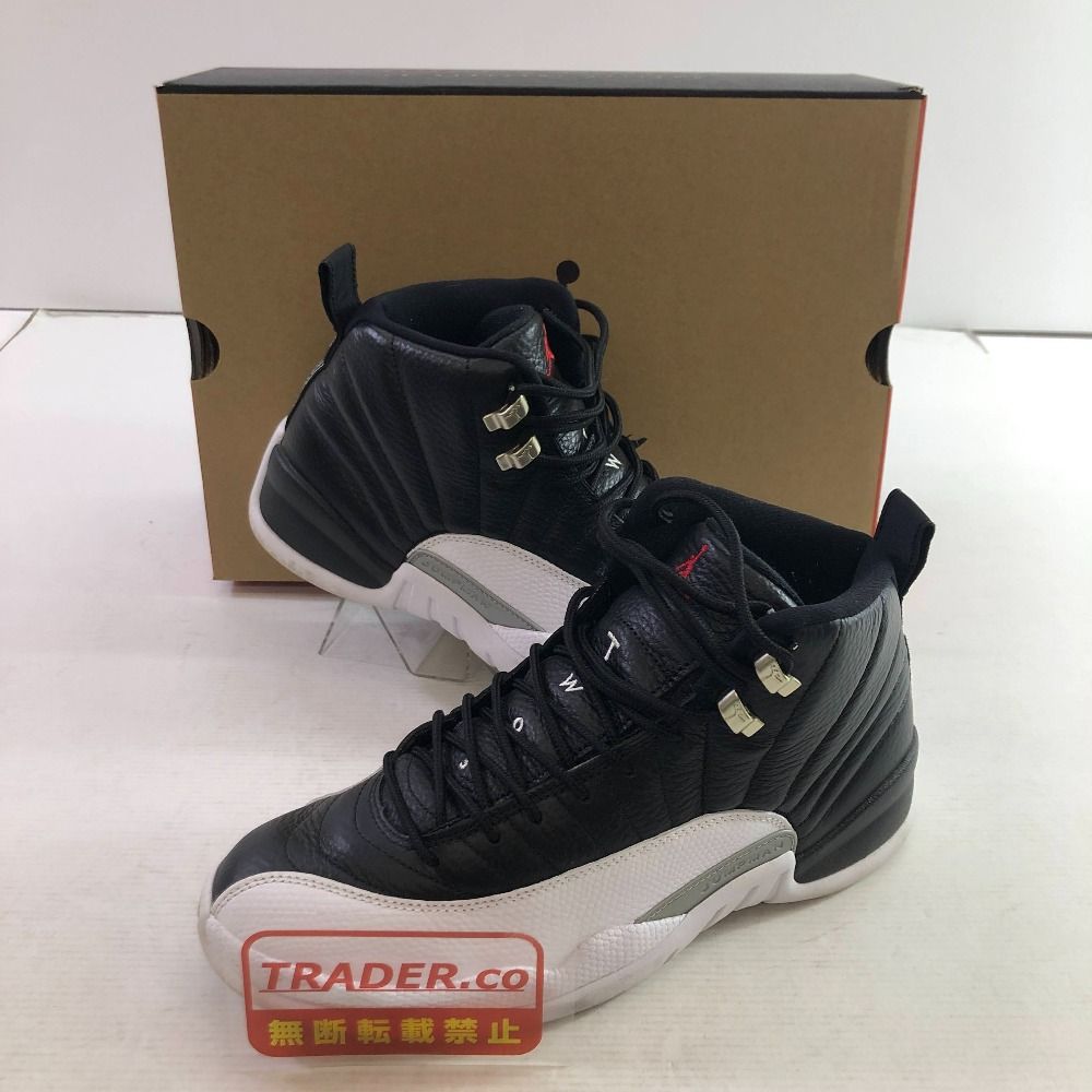 04w6975∞※【中古】 NIKE AIR JORDAN 12 RETRO ナイキ エアジョーダン 12 レトロ プレイオフ CT8013-006 ブラック/バーシティレッド-ホワイト 27.5cm スニーカー 【八王子店】