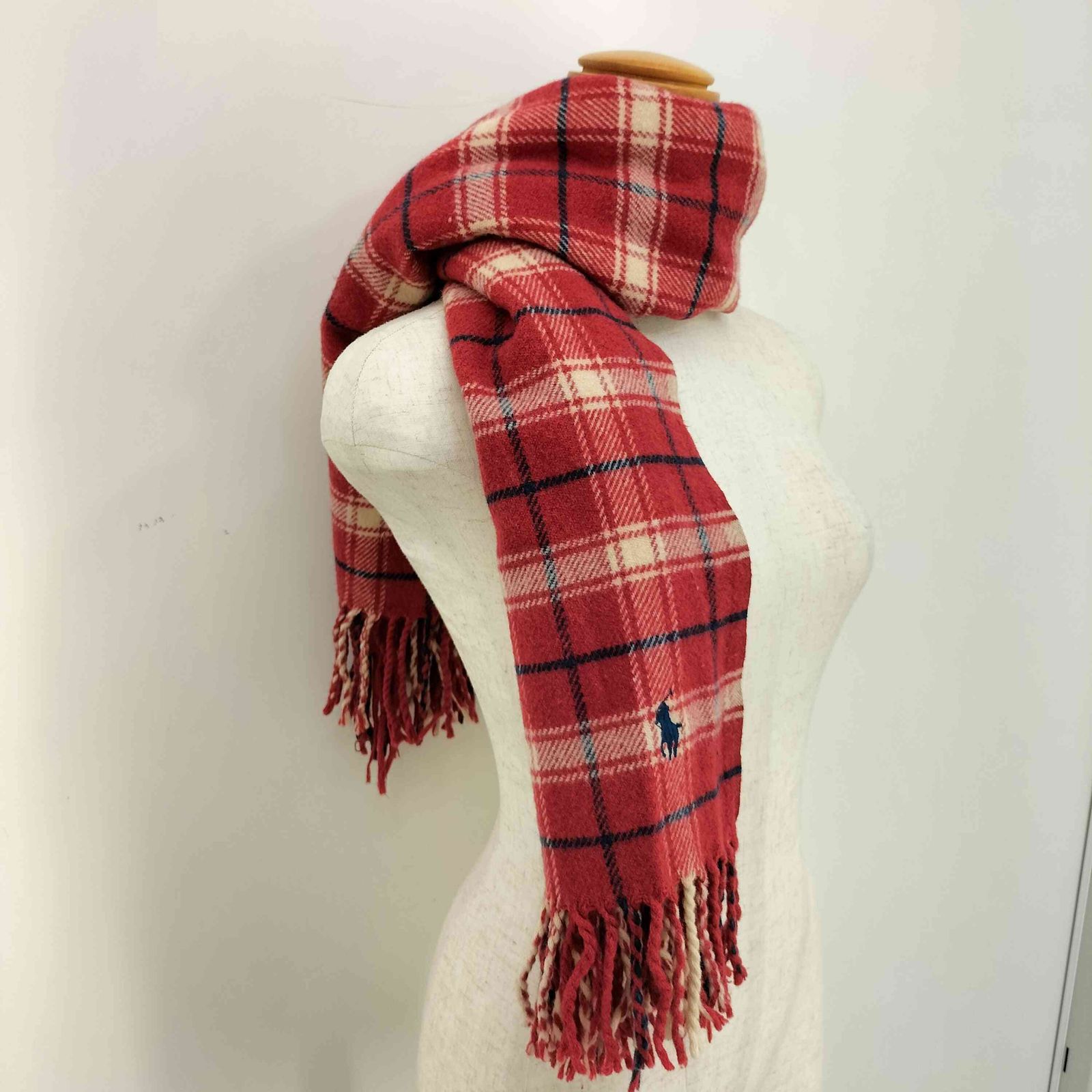 ラルフローレン RALPH LAUREN タータンチェック ウール ポニー刺繍