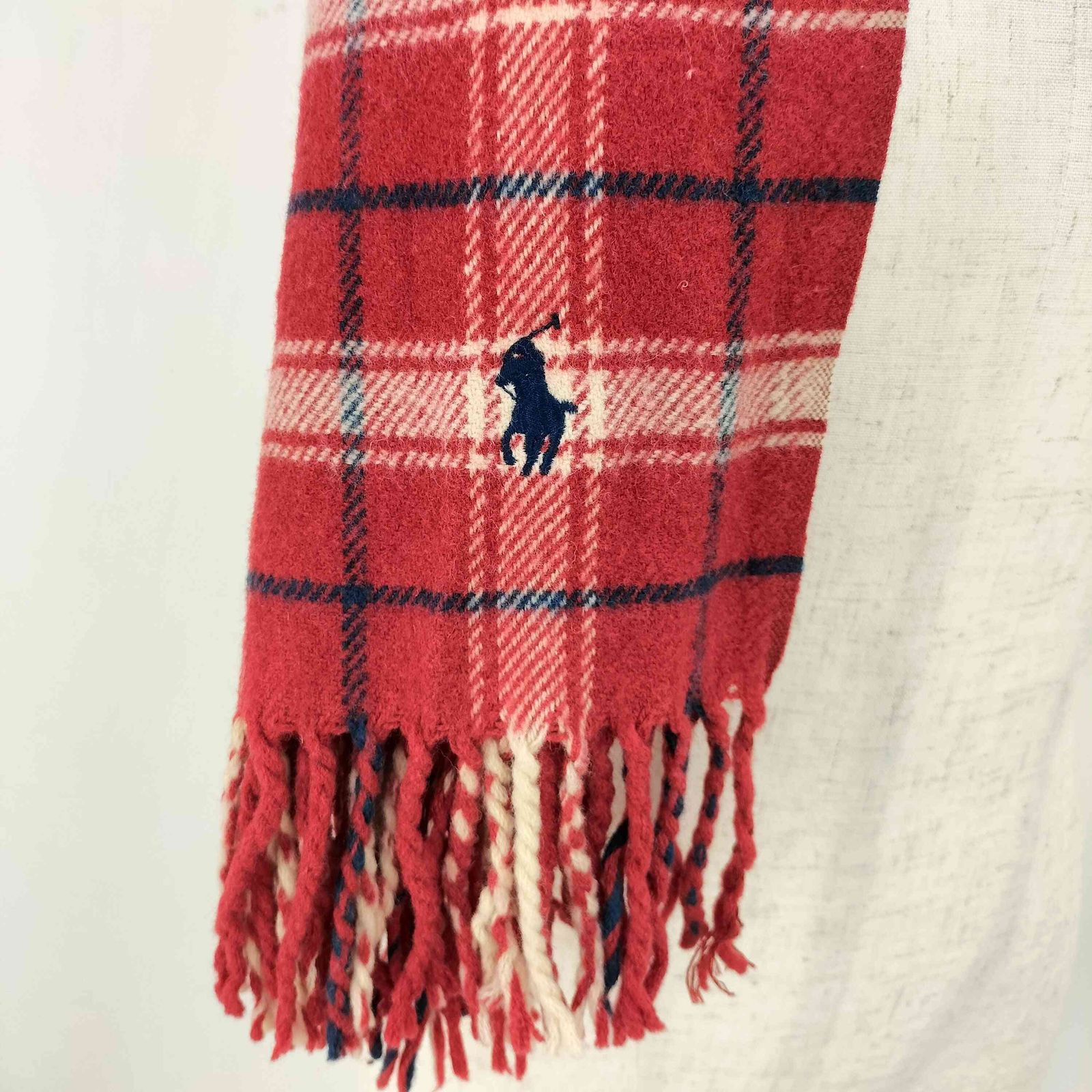 ラルフローレン RALPH LAUREN タータンチェック ウール ポニー刺繍