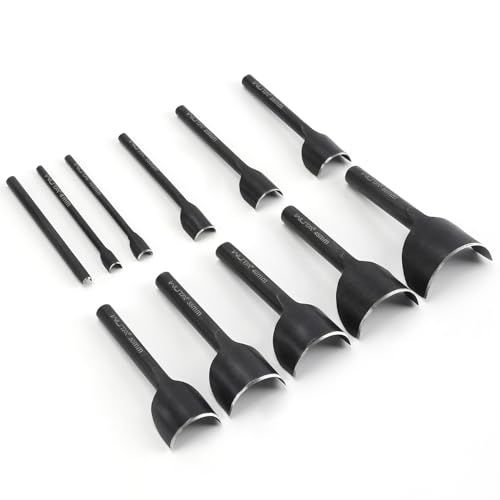 WUTA 11 セット 半円形 穴あけポンチ レザークラフト エンドポンチ 鋼製ベルト 半月型 穴あけ レザークラフトポンチ 工具 DIY 穴あけ工具as ceded8c5