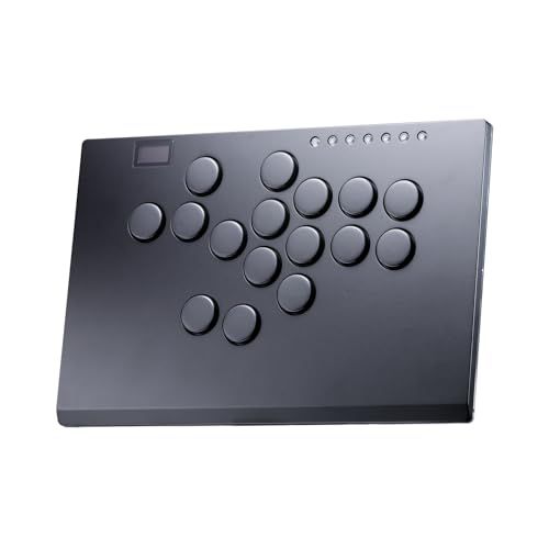 ☆新品☆レバーレス アーケード スティック ゲーム コントローラー: Haute42 M12+ 大型でスリムなアルミニウム合金テンプレート - 12 キー Crystal ロープロファイル スイッチ - PC/PS4/PS3/Switch 用 73bf0fff