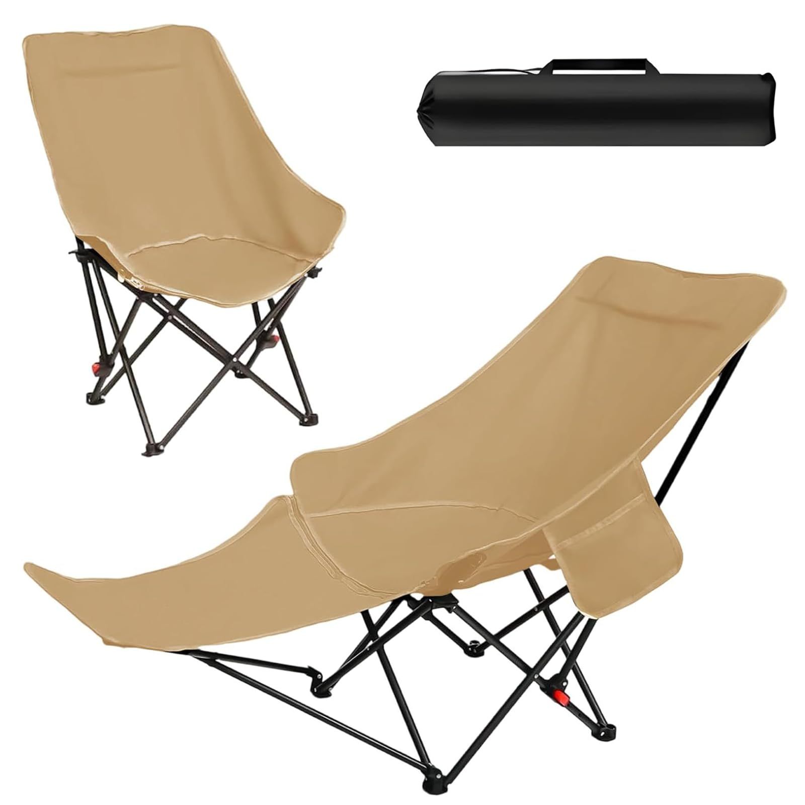 ☆新品☆【重量わずか2.5kg＆耐荷重120kg】キャンプ 椅子 アウトドア チェア キャンプ用折りたたみ椅子 キャンプ チェア アウトドア 椅子 コンパクト収納 4段階リクライニング 枕＆サイドポケット付き 携帯便利 収納バッグ付 釣り・B aa519b4e