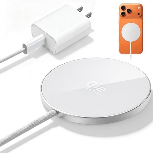 FEEKI Mag Safe充電器 25W Qi2認証 マグネット式 ワイヤレス充電器 急速充電 対応iPhone17/16シリーズ(iOS 26バージョン以降)超薄軽量 過熱保護 短絡保護機能付き 対応 iPhone15/14/13/12シ 925153e7